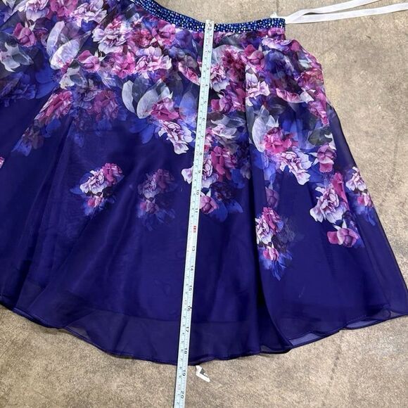 Ellie Wilde Mon Cheri EW21837S Rhinestone floral flowy skirt - Picture 6 of 7